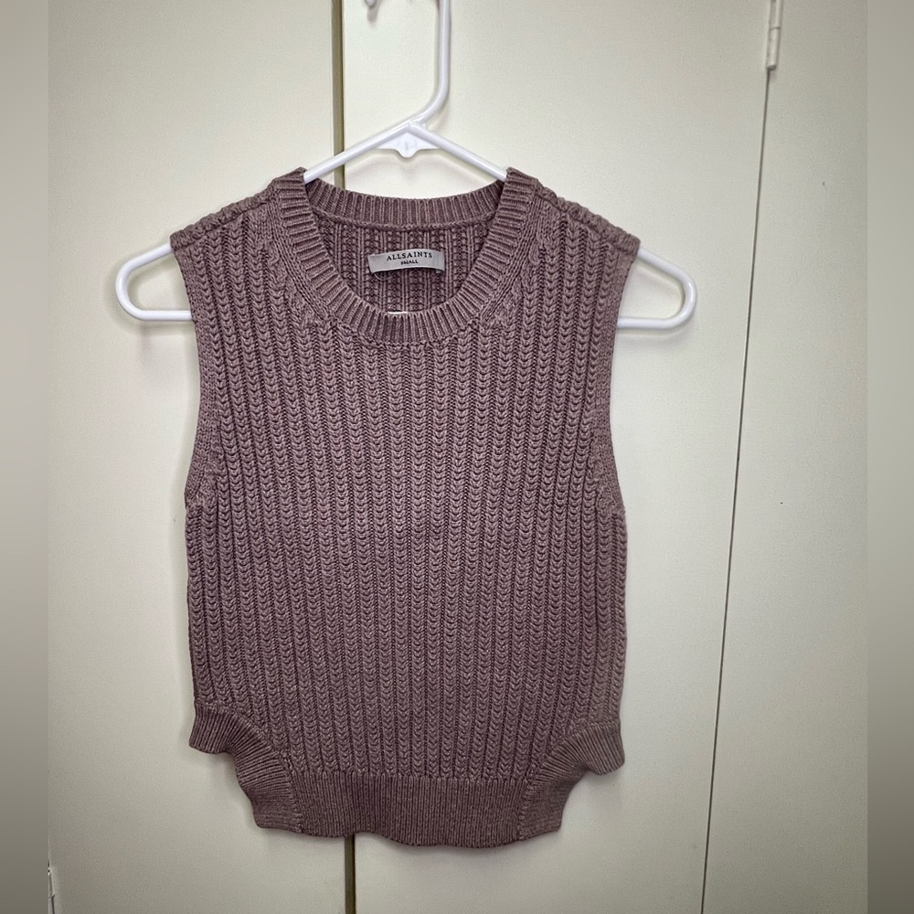 All Saint cropped sleeveless knit tank